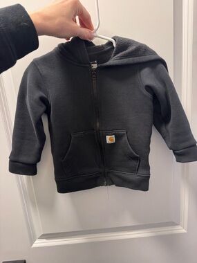 Carhartt Kids Black Zip-Up Hoodie with Front Pockets